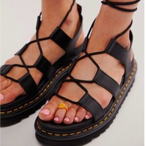 Dr. Martens Black Gladiator Sandals with Chunky Sole